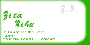 zita mihu business card